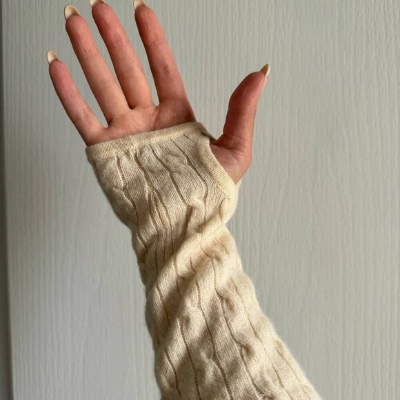 LULU BRAVO Cashmere Asymmetrical Multiway Cream Cardigan - Size medium - Picture 9 of 9